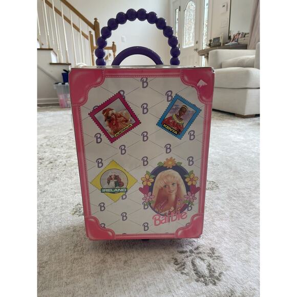 1995 Tara Mattel Barbie Rolling Travel Storage Case Australia‎ Kenya Ireland - Picture 1 of 9